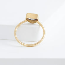 Load image into Gallery viewer, OOAK Half Moon salt and pepper diamond ring
