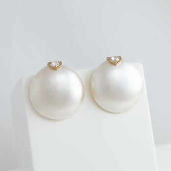 One-of-a-kind South Sea mabe pearl earrings