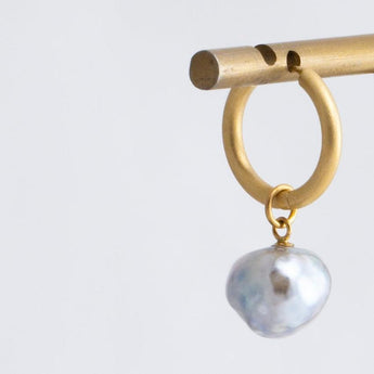 Akoya pearl hoop earrings