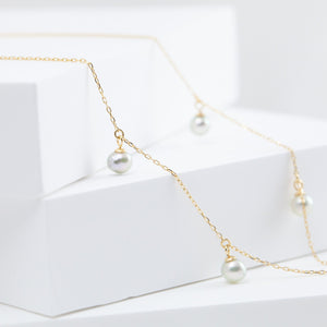 Baby Akoya pearl station necklace