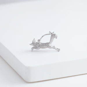 Fox earring (rhodium plated silver)