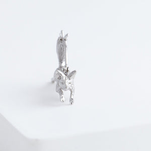 Fox earring (rhodium plated silver)