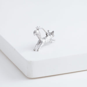 Fox earring (rhodium plated silver)