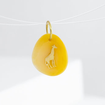 Giraffe yellow opal pendant