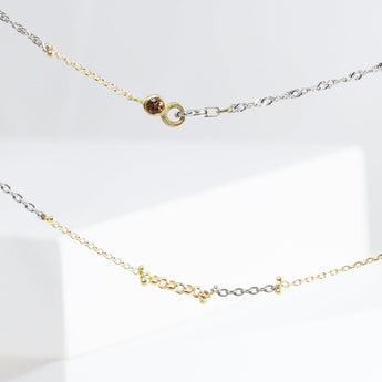 Zero mixed metal chain necklace with sapphire clasp