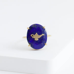 Magic lamp lapis lazuli ring