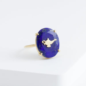 Magic lamp lapis lazuli ring