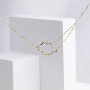 Silver linings traveling cloud diamond necklace