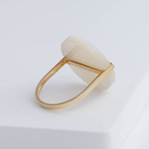 Slice mother of pearl ring