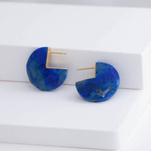 Load image into Gallery viewer, Slice lapis lazuli mini special cut earrings [limited edition]
