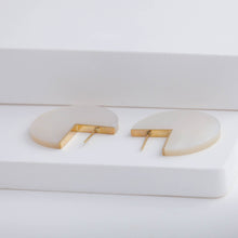 Load image into Gallery viewer, Slice mother of pearl earrings - medium
