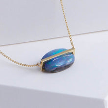 Load image into Gallery viewer, Band one-of-a-kind black opal necklace
