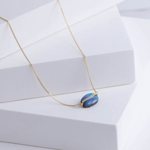 Band one-of-a-kind black opal necklace