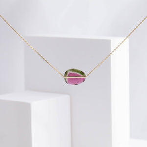 Band one-of-a-kind watermelon tourmaline necklace