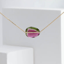 Load image into Gallery viewer, Band one-of-a-kind watermelon tourmaline necklace
