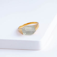 Load image into Gallery viewer, Mini rock green aquamarine ring
