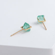 Load image into Gallery viewer, Band emerald studs
