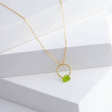 Load image into Gallery viewer, Rough stone peridot pendant
