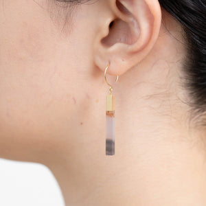 Stick picturesque agate large drop earring - limited edition