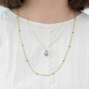 Turquoise whisper chain necklace