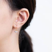 Load image into Gallery viewer, Baby Akoya pearl double pearl hook earrings
