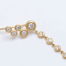 Load image into Gallery viewer, Puff small gradation diamond climber earring with a diamond strand
