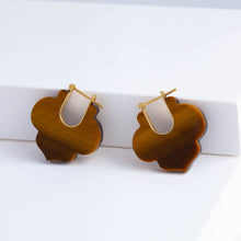 Load image into Gallery viewer, Crest tiger&#39;s eye morrocan earrings
