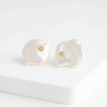 Medium petal studs with diamonds
