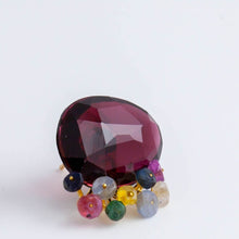 Load image into Gallery viewer, Fairy garnet and multi-color sapphire earrings
