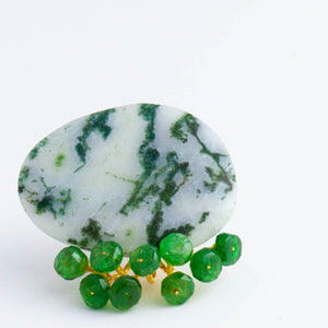 Fairy green jasper and green garnet earrings