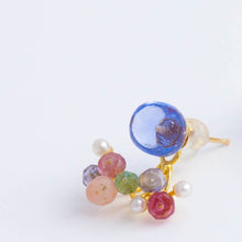 Load image into Gallery viewer, Fairy color changing fluorite and mixed stone earrings
