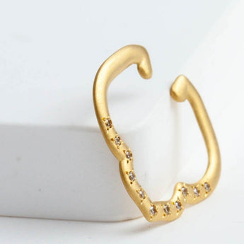 Crest lily ear cuff with diamonds
