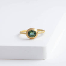 Load image into Gallery viewer, One of a kind teal sapphire ring
