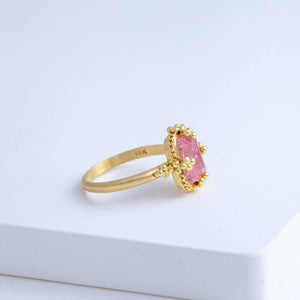 One-of-a-kind rectangular pink tourmaline ring
