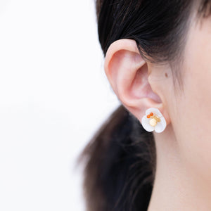 Plum flower carnelian butterfly earrings