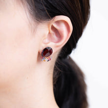 Load image into Gallery viewer, Fairy garnet and multi-color sapphire earrings
