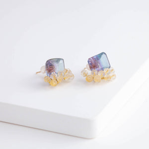Fairy bi-color fluorite and rose quartz earrings [Limited Edition]
