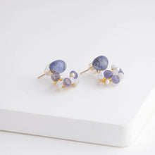 Load image into Gallery viewer, Fairy dumortierite in quartz and mixed stone earrings [Limited Edition]
