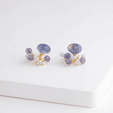 Load image into Gallery viewer, Fairy dumortierite in quartz and mixed stone earrings [Limited Edition]
