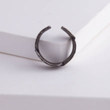 Load image into Gallery viewer, Oxidized silver infinity feather ear cuff (medium)
