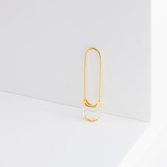Drop mini oval quartz earring - Kolekto 