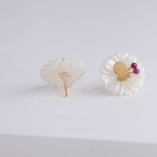 Load image into Gallery viewer, Daisy ruby butterfly earrings
