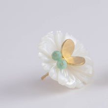 Load image into Gallery viewer, Daisy emerald butterfly earrings
