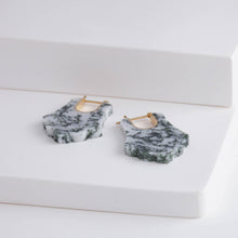 Load image into Gallery viewer, Crest white moss agate Acanthus earrings
