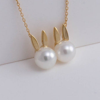 Bunny double pearl necklace