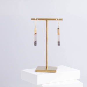 Stick picturesque agate large drop earring - limited edition