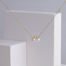 Load image into Gallery viewer, Bunny double pearl necklace
