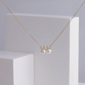 Bunny double pearl necklace