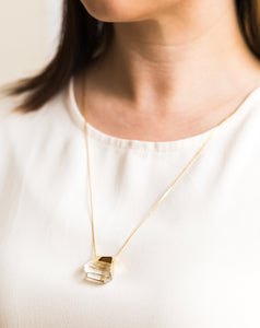 Rock quartz necklace (large) - Kolekto 