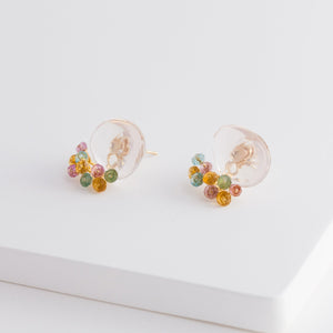 Fairy rose quartz and mixed stone earrings - Kolekto 